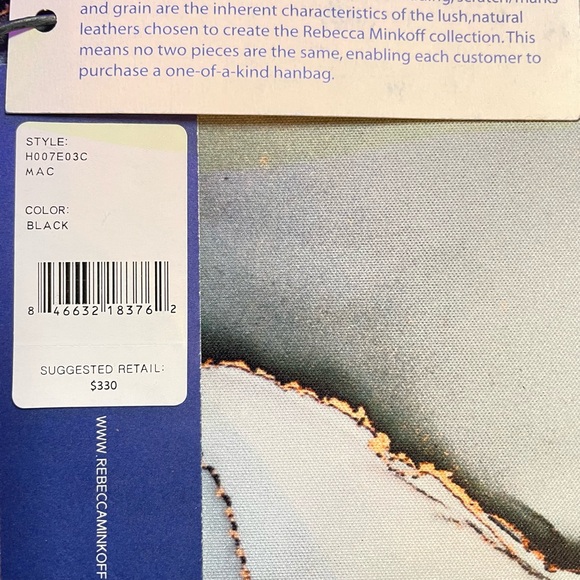 Rebecca Minkoff Mac crossbody studded zipper leather bag with chain strap-RARE - Picture 7 of 8